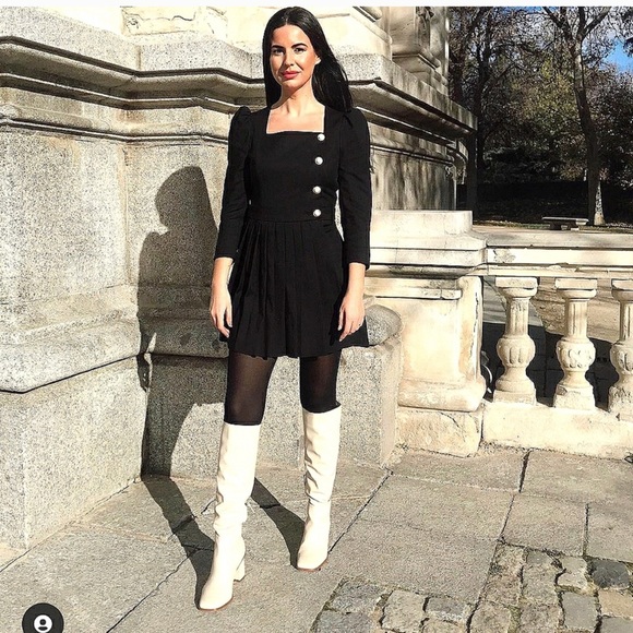 ZARA Box Pleat Blazer Dress Black - Picture 1 of 6